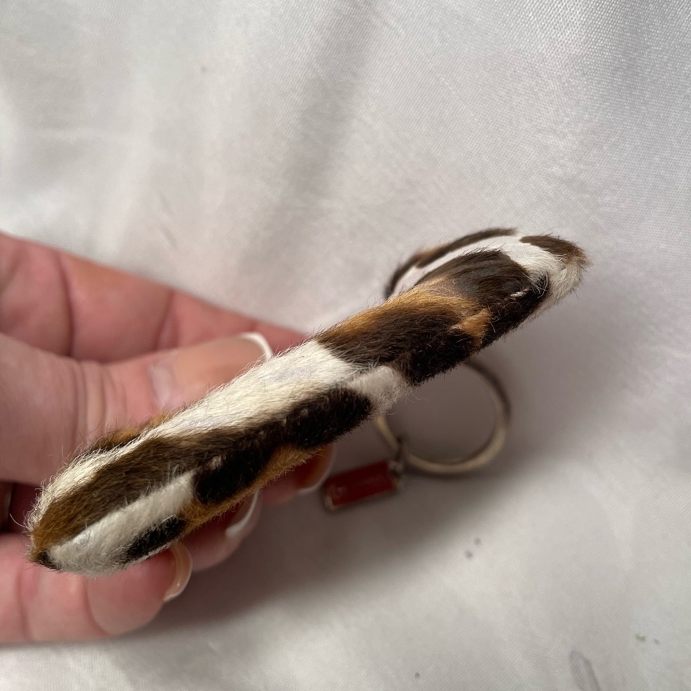 RARE Coach Ocelot Calf Hair Kisslock Coin Purse Keychain - Picture 5 of 7